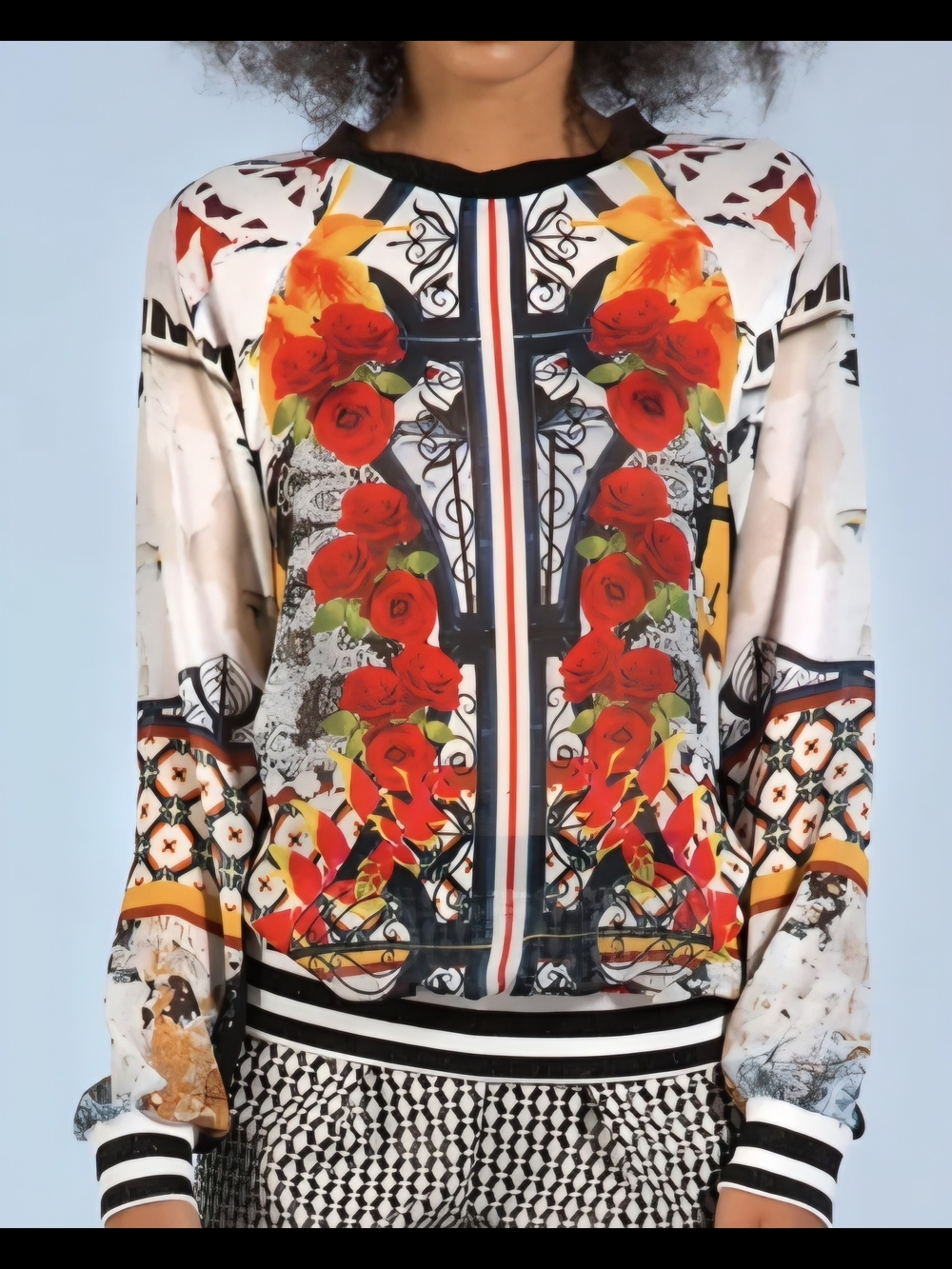 Clover Canyon Red Rose & Multi-Color Graphic Pullover